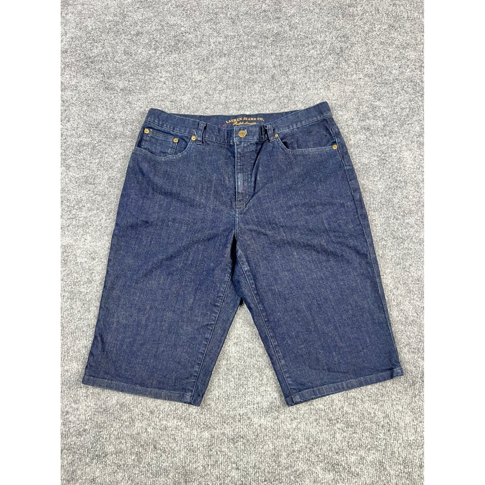 Lauren Jeans Co Ralph Lauren Men's Classic Bermuda Denim Shorts Dark Wash 34